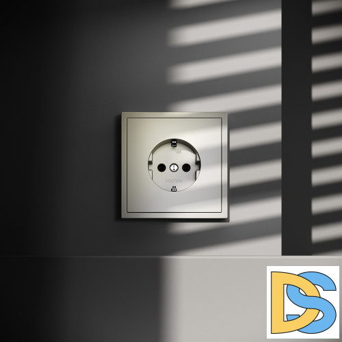 Розетка встраиваемая VOLTUM S70 с заземлением 16А, (шелк)