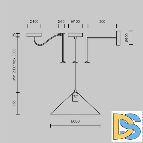Подвесной светильник Maytoni Basic colors MOD167PL-01B