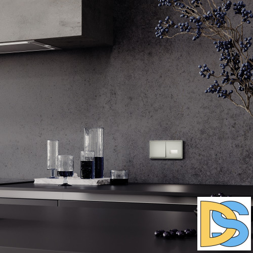 Перекрестный переключатель встраиваемый VOLTUM S70 одноклавишный 10А, (шелк)