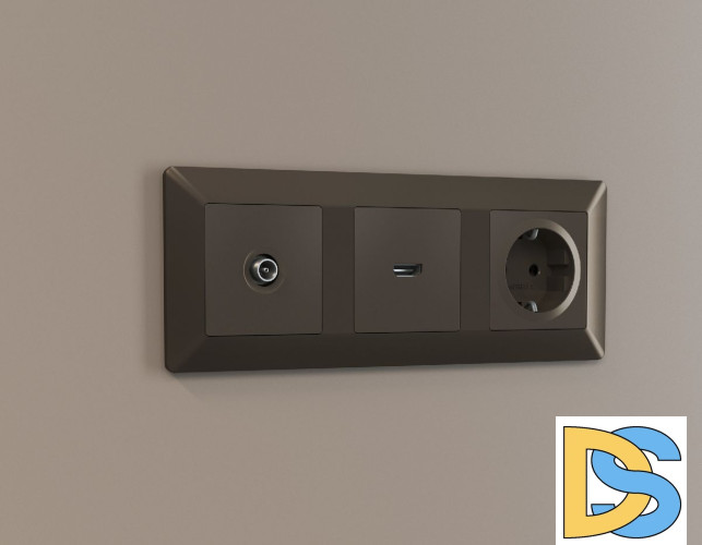 Рамка трехместная Ambrella Volt Line AF110633