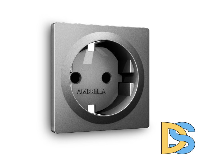 Лицевая панель для розетки с/з со шторками Ambrella Volt Alfa AP6570