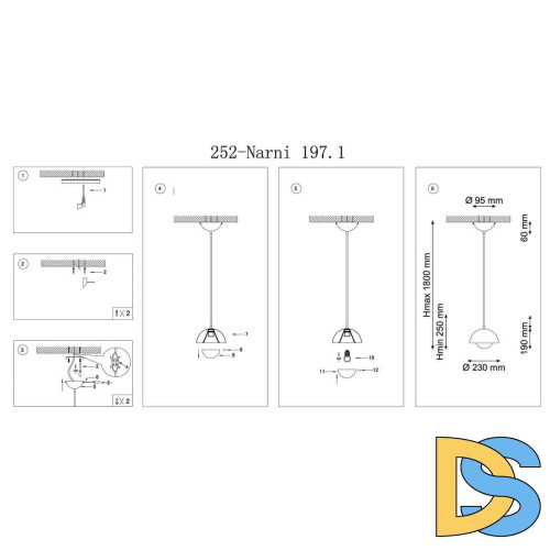 Подвесной светильник Lucia Tucci Narni 197.1 Nero