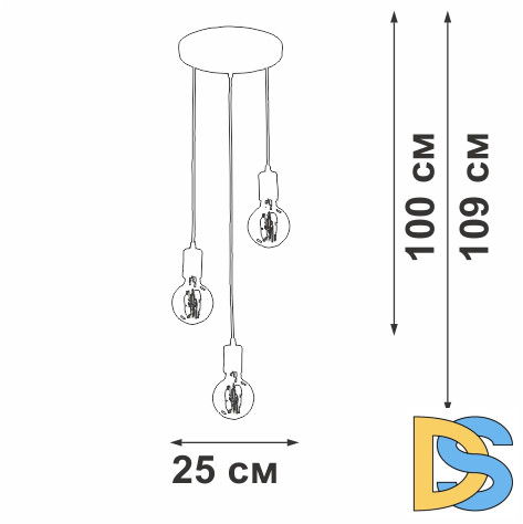Подвесной светильник Vitaluce V2849-1/3S
