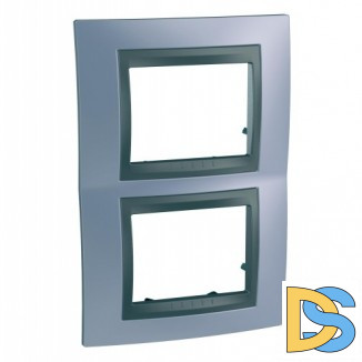 Рамка 2-ая (двойная) вертикальная, Берилл/Графит (металл), серия UNICA TOP/CLASS, Schneider Electric