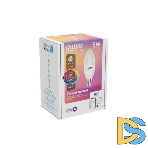 Лампа светодиодная диммируемая Gauss E14 5W 2700-6500K RGBW матовая 1190112