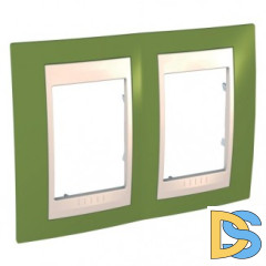 Рамка 2-ая (двойная), Фисташковый/Бежевый, серия Unica, Schneider Electric