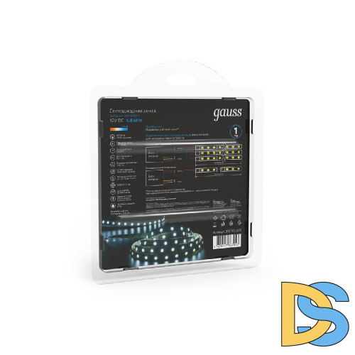 Светодиодная лента Gauss 4,8W/m 60LED/m 2835SMD холодный белый 5M 312000305