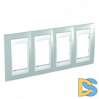 Рамка 4-ая (четверная), Морская волна/Белый, серия Unica, Schneider Electric