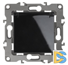 Розетка 2P+E Schuko со шторками с крышкой Эра 12-2103-06 Б0014698