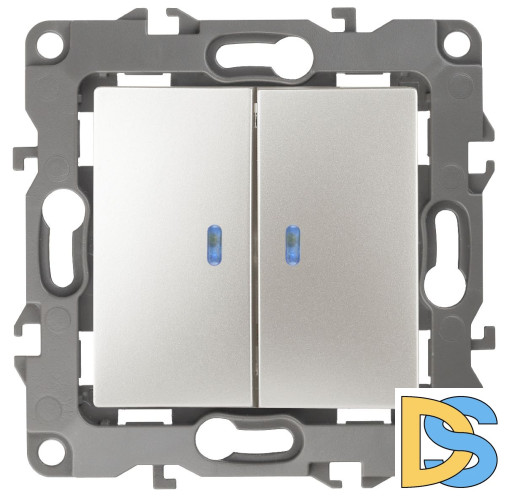 Выключатель двойной с подсветкой Эра 12-1105-15 Б0019294