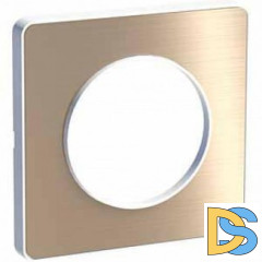 Рамка 1-ая (одинарная), Полированная бронза (металл), серия Odace, Schneider Electric