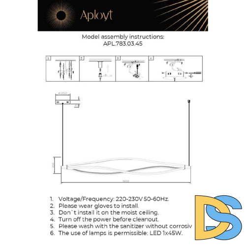Подвесная люстра Aployt Manon APL.783.03.45