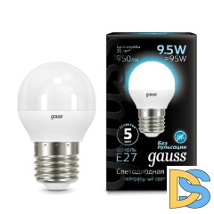 Лампа светодиодная Gauss E27 9.5W 4100K матовая 105102210