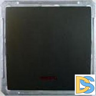 Выключатель 1-клавишный; кнопочный с подсветкой 16, Черный бархат, серия Wessen 59, Schneider Electric