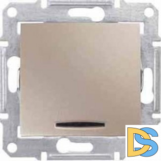 Выключатель 1-клавишный, с подсветкой, Титан, серия Sedna, Schneider Electric