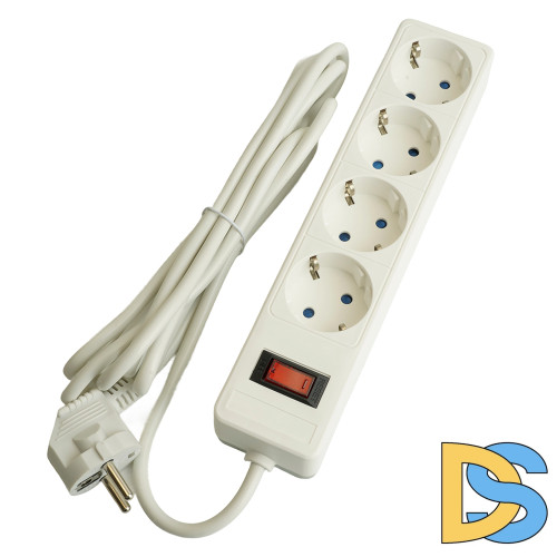 Сетевой фильтр 4-местный с/з Stekker Optima HM20-41-05 50091