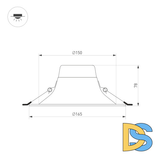 Встраиваемый светильник Arlight MS-BLIZZARD-BUILT-R165-16W Day4000 (WH, 100 deg, 230V) 035596