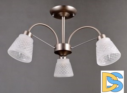 Люстра на штанге Elvan LU-38460/3-E14-Si+Wh