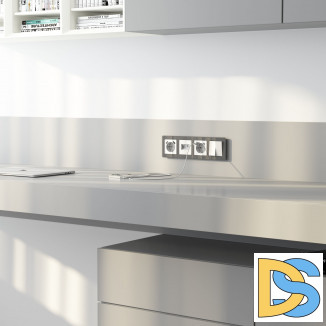 W1191141/ Накладка для двойной розетки Еthernet RJ-45 (белый акрил) W1191141