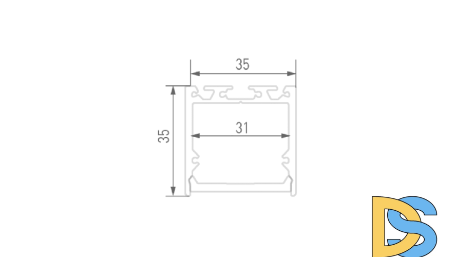 Подвесной/накладной алюминиевый профиль Designled LS.3535-B-R 00-00019906