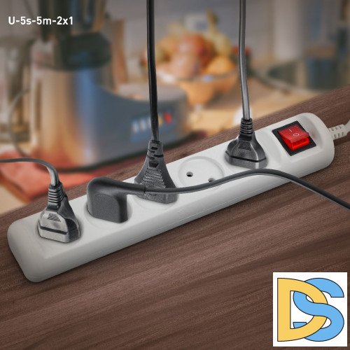 Удлинитель электрический Эра U-5s-5m-2x1 Б0044057