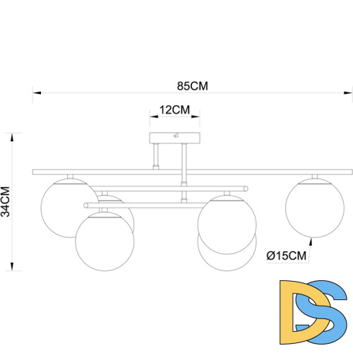 Потолочная люстра Arte Lamp Alcor A2224PL-6BK
