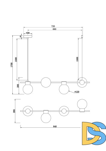 Подвесной светильник Freya Gatsby FR5232PL-04B