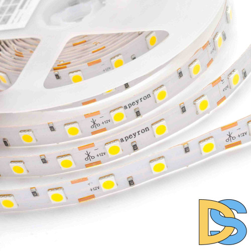 Светодиодная лента Apeyron 12В СТ 14,4Вт/м smd5050 60д/м IP67 (НАНО) 700Лм/м 5м 3000К 00-74