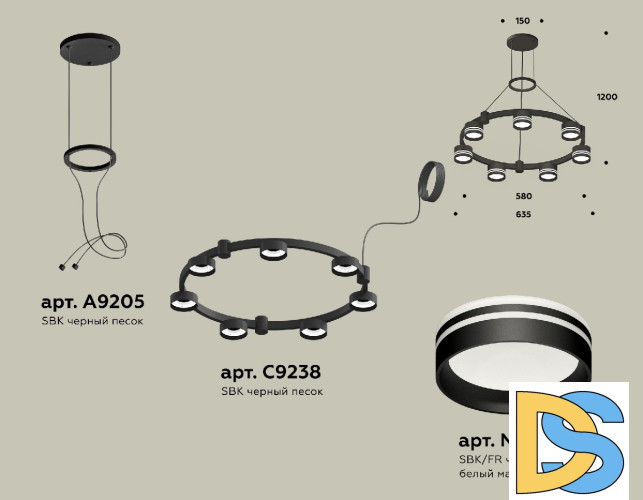 Подвесная люстра Ambrella Light Traditional (A9205, C9238, N8478) XR92051603