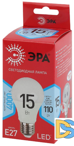 Лампа светодиодная Эра E27 15W 4000K LED A60-15W-840-E27 R Б0046356