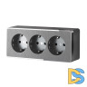 Розетка тройная с заземлением и шторками Werkel Gallant (графит рифленый) W5073104