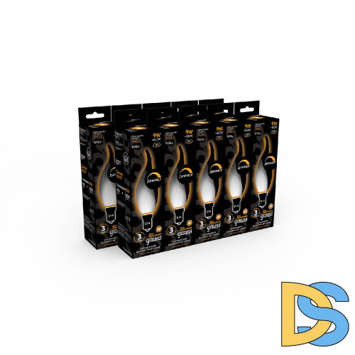 Лампа светодиодная филаментная диммируемая Gauss E14 9W 3000К матовая 104201109-D