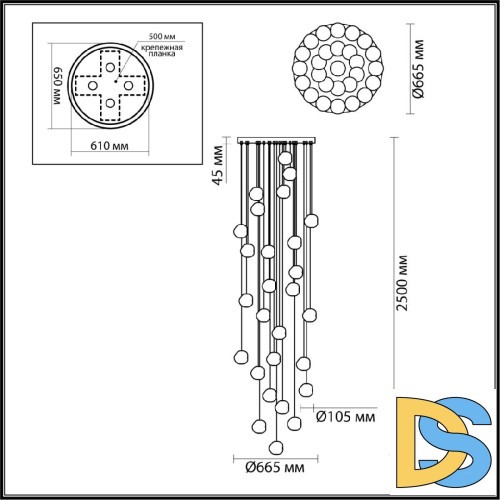 Каскадная люстра Odeon Light Jemstone 5085/120L