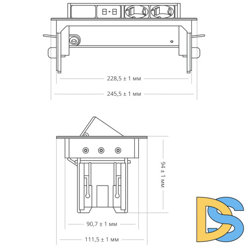 Блок розеток 47 (2 секции и 2 USB) Mebax 00-00000830