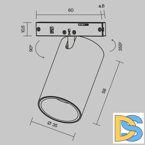 Трековый магнитный светильник Maytoni Focus Led TR187-1-5W2.7K-M-BW