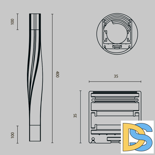 Радиусный профиль Maytoni Led strip ALM-3535R-B-TR-90°-0.4M