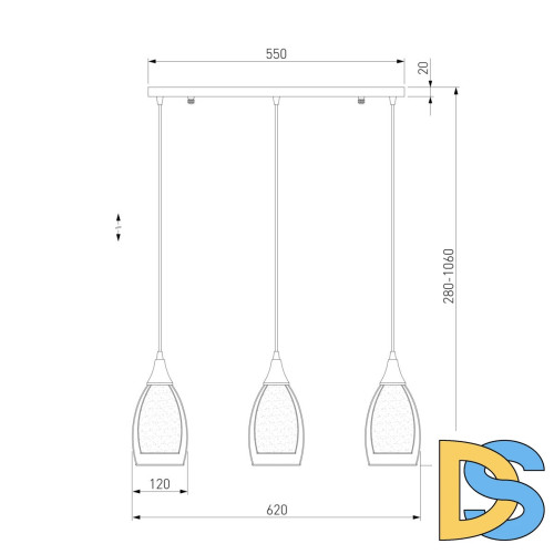 Подвесной светильник Eurosvet Cosmic 50285/3 золото
