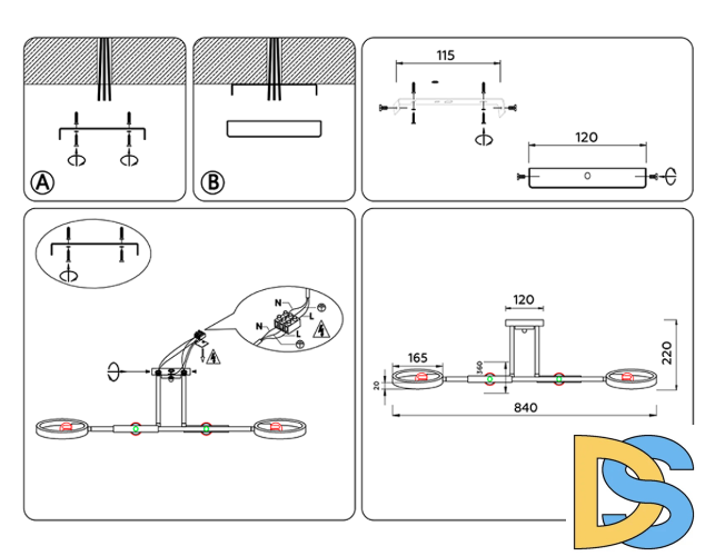 Люстра на штанге Ambrella Light Traditional TR8247