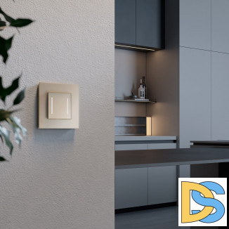 Умный сенсорный выключатель двухклавишный (шампань) W4523011