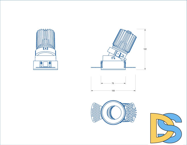 Встраиваемый светильник Fiberli MR1215 (круглая рамка) 12130102