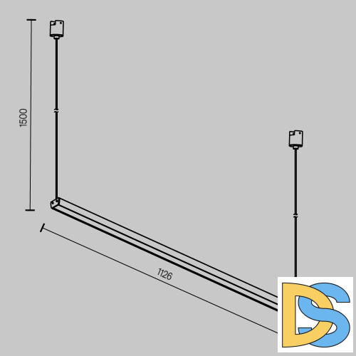 Трековый подвесной магнитный светильник Maytoni Basis TR170-1-52W3K-B