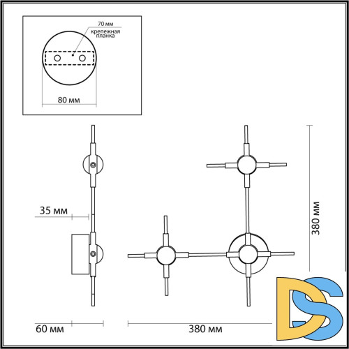 Настенный светильник Odeon Light COSTELLA 3906/9WL