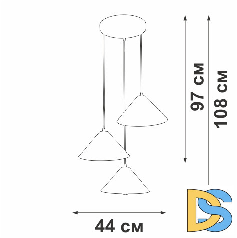 Подвесной светильник Vitaluce V3093-0/3S