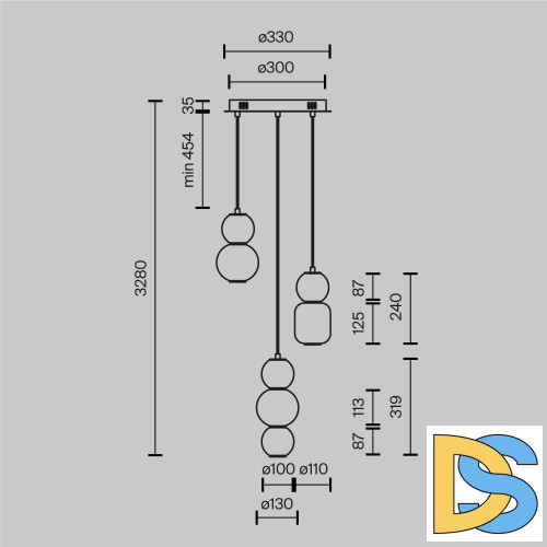 Подвесной светильник Maytoni Drop MOD273PL-L33CH3K