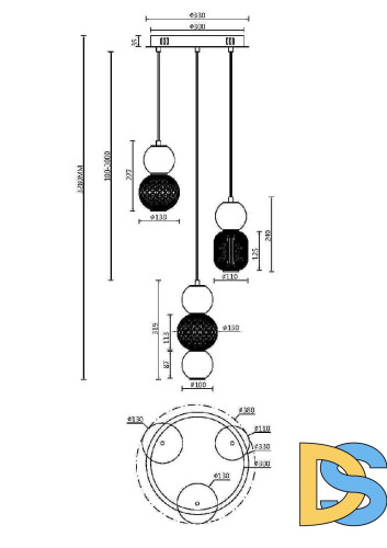 Подвесной светильник Maytoni Drop MOD273PL-L33CH3K