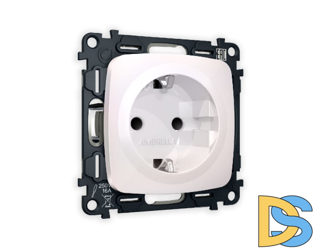 Комплект механизма розетки с/з со шторками Ambrella Volt Omega MO207010