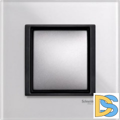 Рамка 1-ая (одинарная), Стекло Белое, серия UNICA TOP/CLASS, Schneider Electric