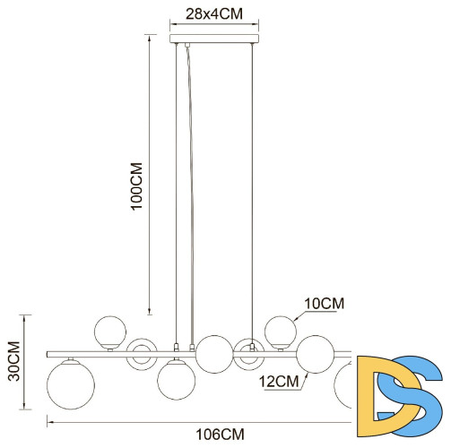 Подвесная люстра Arte Lamp Gemini A2243SP-9PB