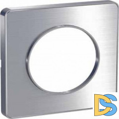 Рамка 1-ая (одинарная), Полированный алюминий/Алюминий (металл), серия Odace, Schneider Electric