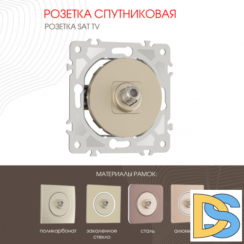 Розетка спутниковая SAT TV Arte Milano 202.42-1.shampan
